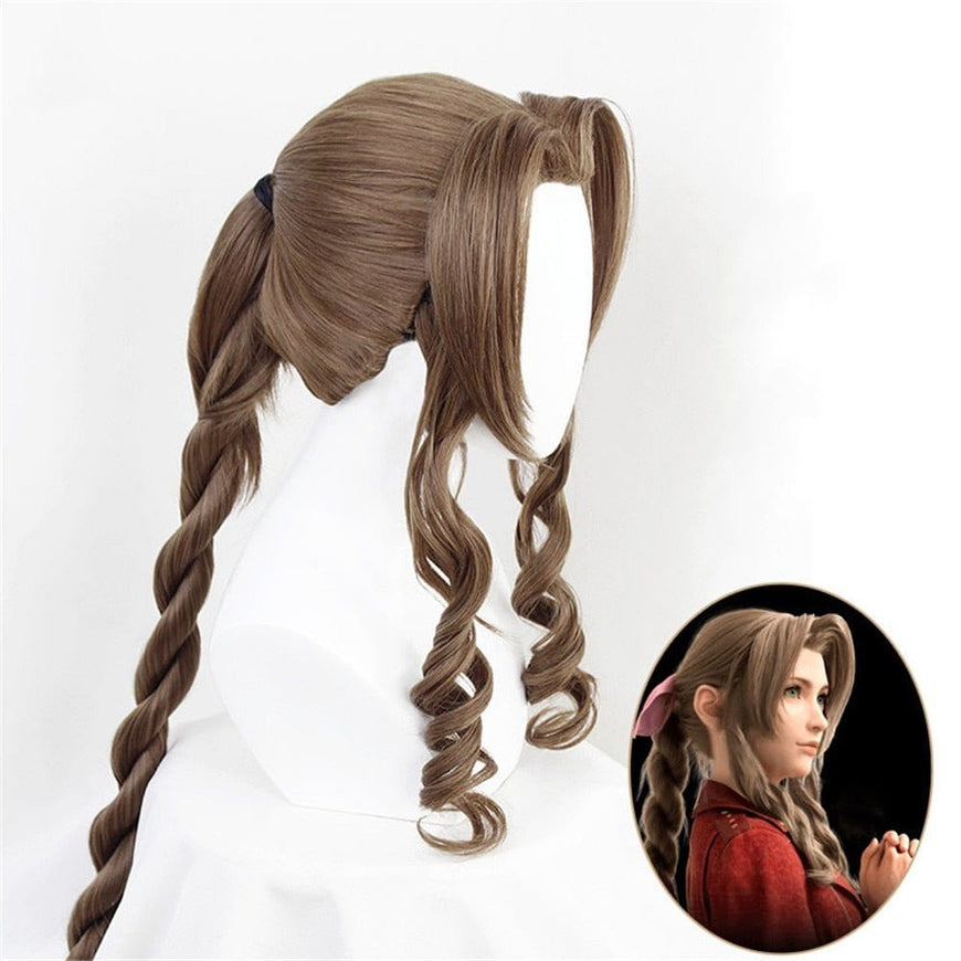Final Fantasy VII  FF7 Aerith Gainsborough  Cosplay Wig NOVUS ORDO MAKERS